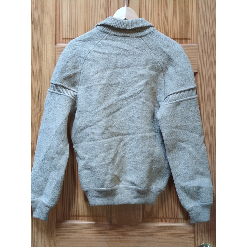 Vtg Geiger Tyrol Tan Boiled Wool Zip-Up Sweater Jacket Austria Pockets *Flaws* - Picture 8 of 16